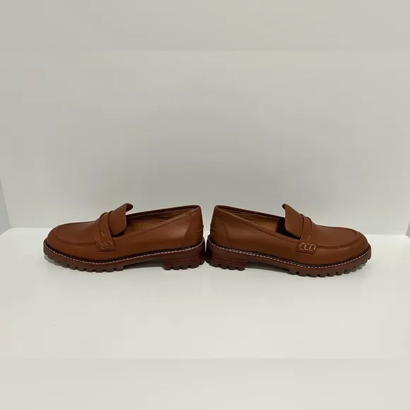 Madewell Corrine Lugsole Loafer in Dried Maple leather size 8 NEW preppy 90s