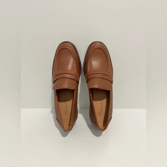 Madewell Corrine Lugsole Loafer in Dried Maple leather size 8 NEW preppy 90s