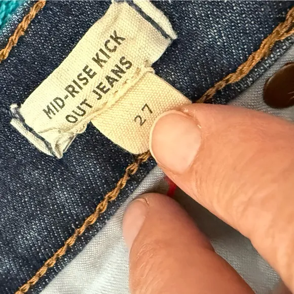 Madewell Mid Rise Kick Out Jeans Straight Leg Womens Sz 27 Dark Wash