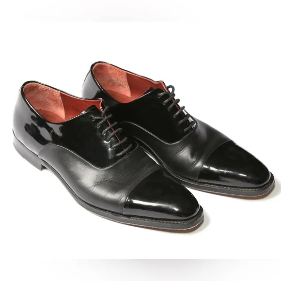 Magnanni Men's Shoe Cesar Patent Oxford Black 8 1/2 #13880