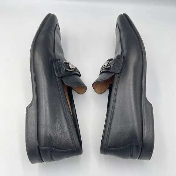 Magnanni Rafa II SIZE 8 Mens Horsebit Calfskin Leather Loafer Dress Shoes Black