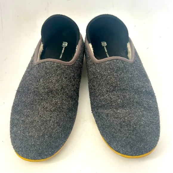 MAHABIS Classic Men's Gray Wool Felt Slip-On Shoes Slippers Size 45 us 11