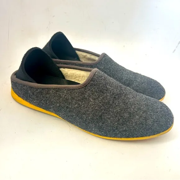 MAHABIS Classic Men's Gray Wool Felt Slip-On Shoes Slippers Size 45 us 11