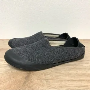 Mahabis Classic Wool Slippers Size 41 Womens 10/Mens 8 Grey Black Indoor/Outdoor