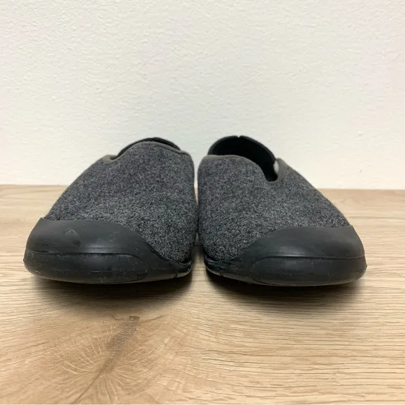Mahabis Classic Wool Slippers Size 41 Womens 10/Mens 8 Grey Black Indoor/Outdoor