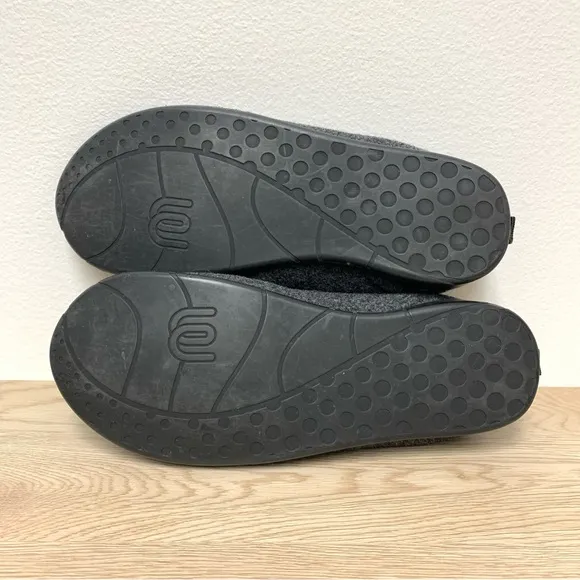 Mahabis Classic Wool Slippers Size 41 Womens 10/Mens 8 Grey Black Indoor/Outdoor