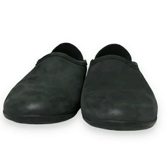 MAHABIS LUXE Black Nubuck Slippers EUC!