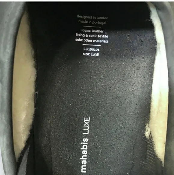MAHABIS LUXE Black Nubuck Slippers EUC!
