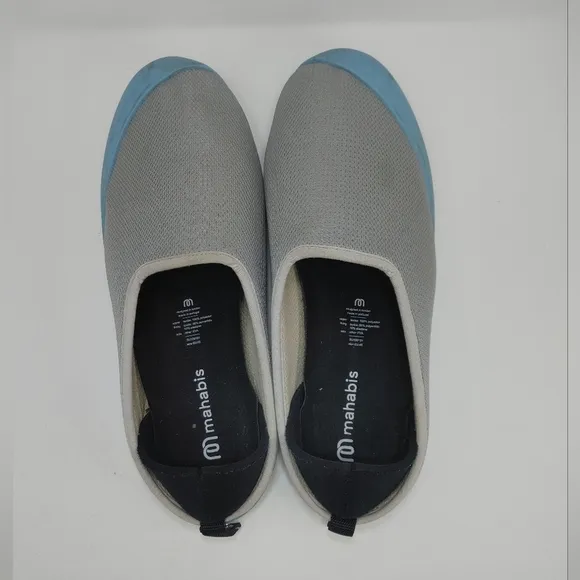 Mahabis Summer Classic Slipper Slipon Shoe 150101 Gray Light Blue EU45 11 11.5