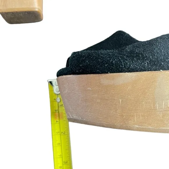 Maje Platform Block Heels - Black Suede &amp; Wood, Chunky Heel