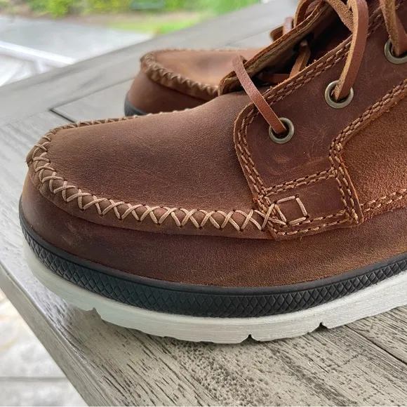 Manitobah Mukluks Waterproof Mesa Moc Toe Brown Leather Boots Men’s Size 10.5