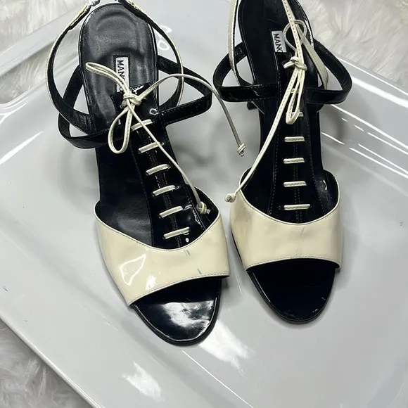 Manolo Blahnik Black and White Women's Heels