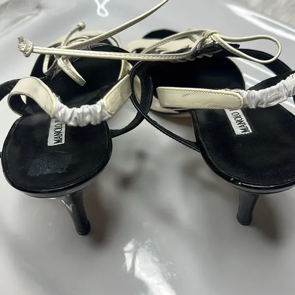 Manolo Blahnik Black and White Women's Heels