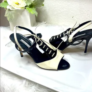 Manolo Blahnik Black and White Women's Heels