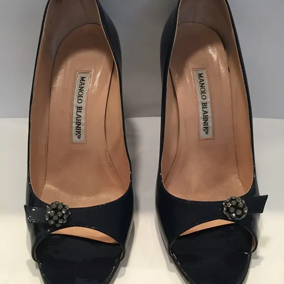 Manolo Blahnik Designer Patent Leather Heels