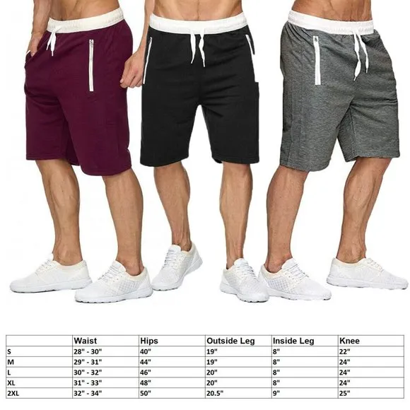Man's Casual Sweat Shorts Sport Pants Slim-Fit Gym Pants