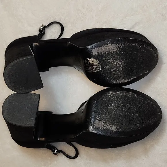Marc Jacobs  Chunky  Platform Heels  Black Suede Size 8.5