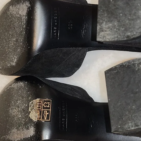 Marc Jacobs  Chunky  Platform Heels  Black Suede Size 8.5