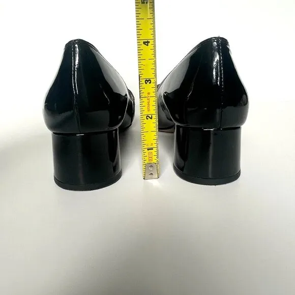 Marc Jacobs Patent Leather Mary Jane Pump Shoes Rhinestone Black Size 37.5 / 7.5