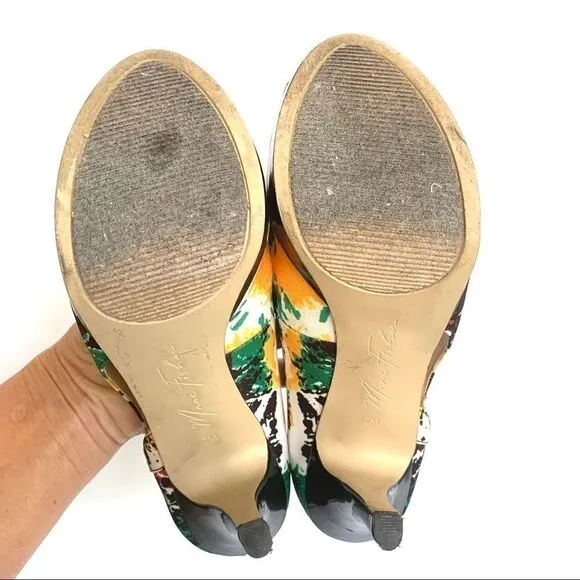 🎃MARC FISHER SPLATTER PLATFORM PEEP TOE HEELS