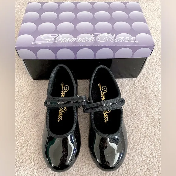 Mary Jane Beginner Patent Leather Tap Shoes for Toddlers - Size 8.5 Toddler