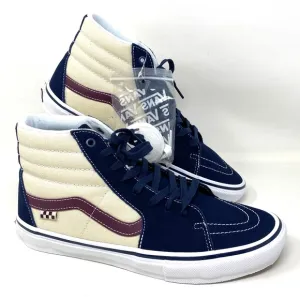💖MEGA SALE💖VANS Skate SK8-HI Blue Beige Women   Suede Canvas   VN0A5FCC5S3