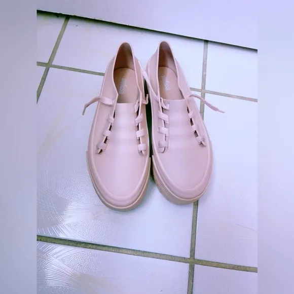 Melissa Ulitsa Womens US 7  Chunky Rubber Platform Shoes Pink Brazil Made