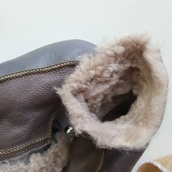 Melita Kid's Leather Sheepskin Slippers / Booties