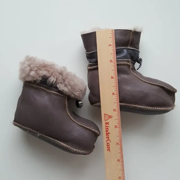 Melita Kid's Leather Sheepskin Slippers / Booties