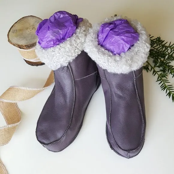 Melita Women's Leather Sheepskin Slippers / Booties