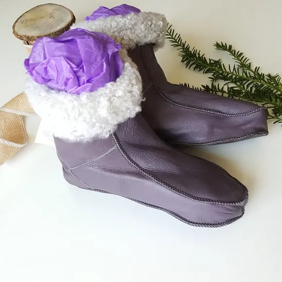 Melita Women's Leather Sheepskin Slippers / Booties