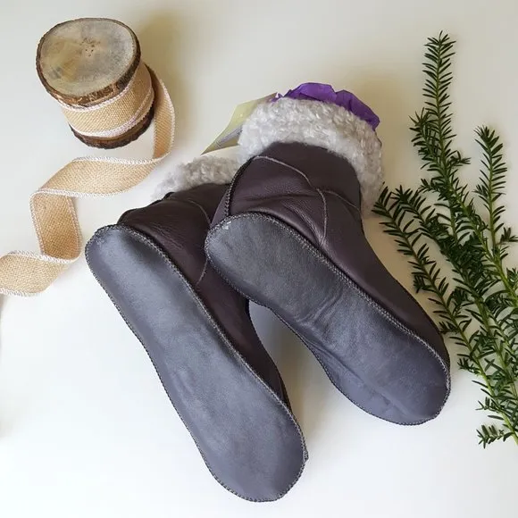 Melita Women's Leather Sheepskin Slippers / Booties