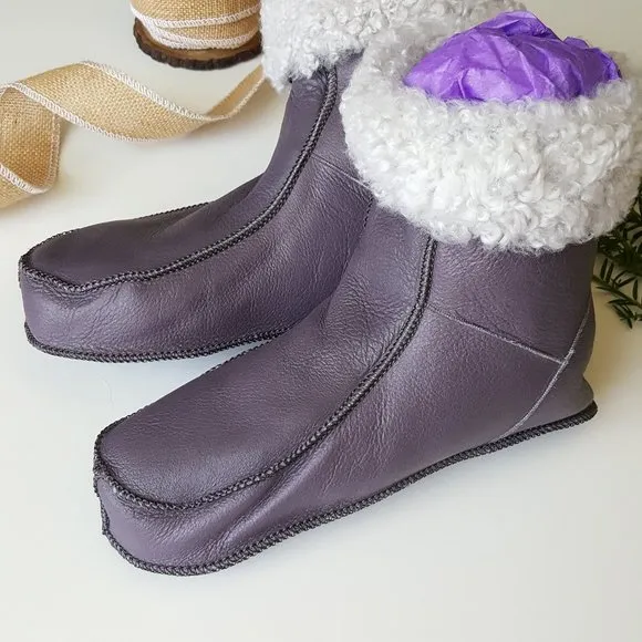 Melita Women's Leather Sheepskin Slippers / Booties