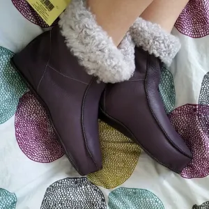 Melita Women's Leather Sheepskin Slippers / Socks