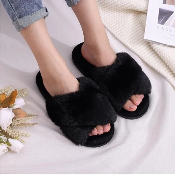 Memory Foam Fuzzy Cozy Slippers