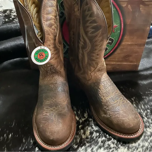 Men’s 11.5 D NEW Laredo Cowboy Boots Pine top Brown Western