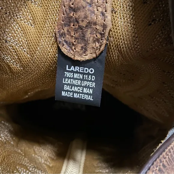 Men’s 11.5 D NEW Laredo Cowboy Boots Pine top Brown Western