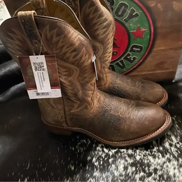 Men’s 11.5 D NEW Laredo Cowboy Boots Pine top Brown Western