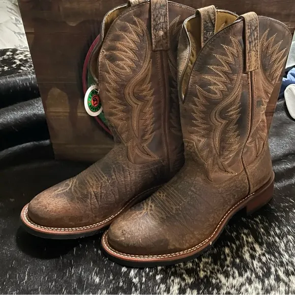 Men’s 11.5 D NEW Laredo Cowboy Boots Pine top Brown Western