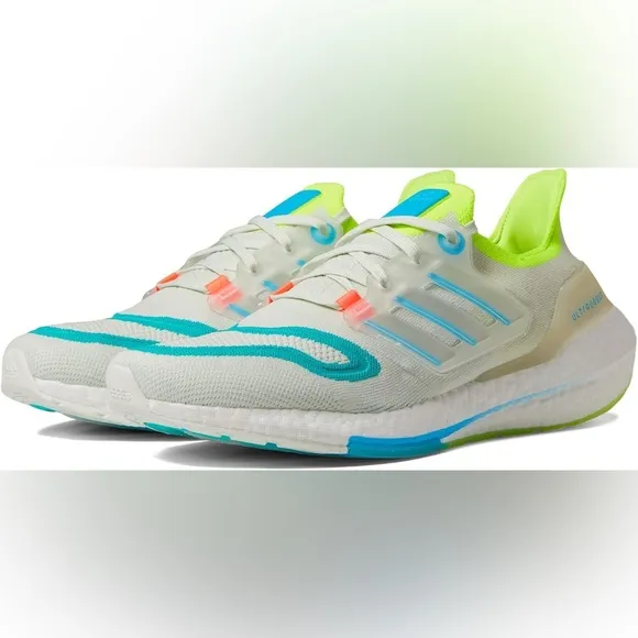 Men's Adidas UltraBoost 22 Running Shoes White / Sky Blue / Yellow S 10.5 GY8674