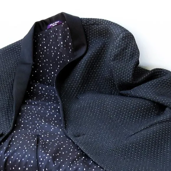Men's Black and Metallic Quilted Formal Jacket, 40S