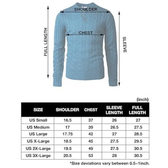 Men's Casual Slim Fit Pullover Sweaters Long Sleeve Cable Knitted Sweater, White