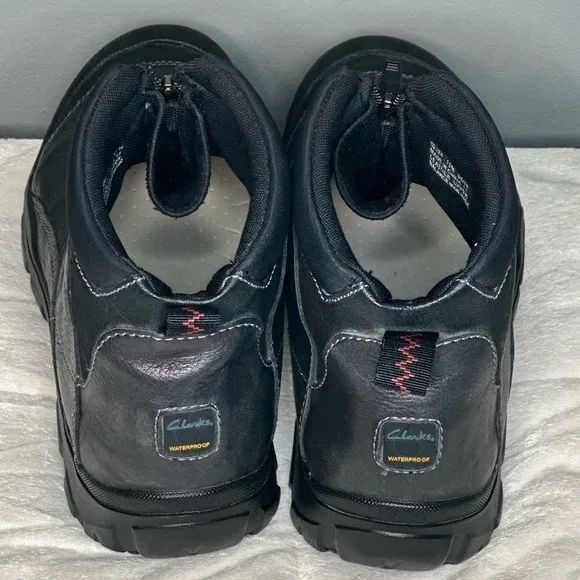 Men’s Clark’s Black Waterproof Leather Upper Front Zip Boot 13M
