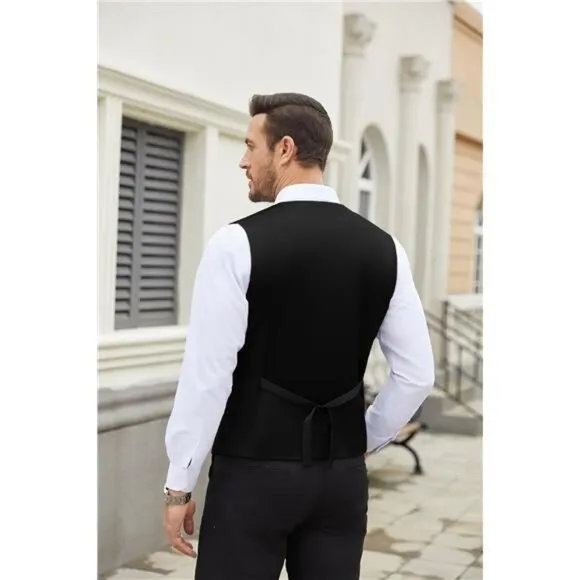 Men's Dress Suit Vest Slim Fit Black
