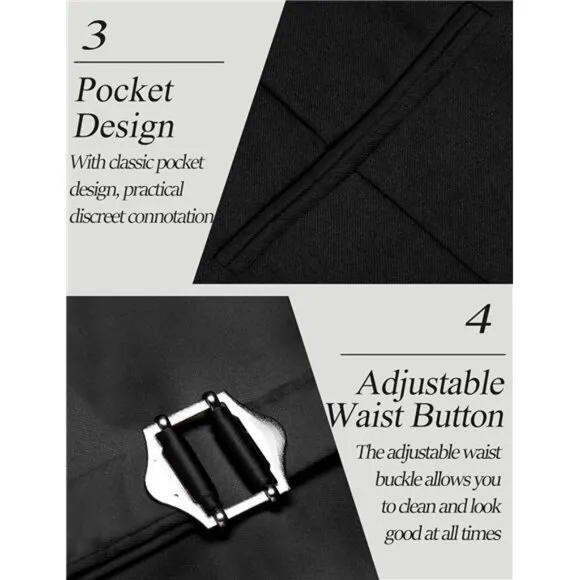 Men's Dress Suit Vest Slim Fit Black