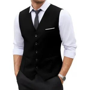 Men's Dress Suit Vest Slim Fit Black