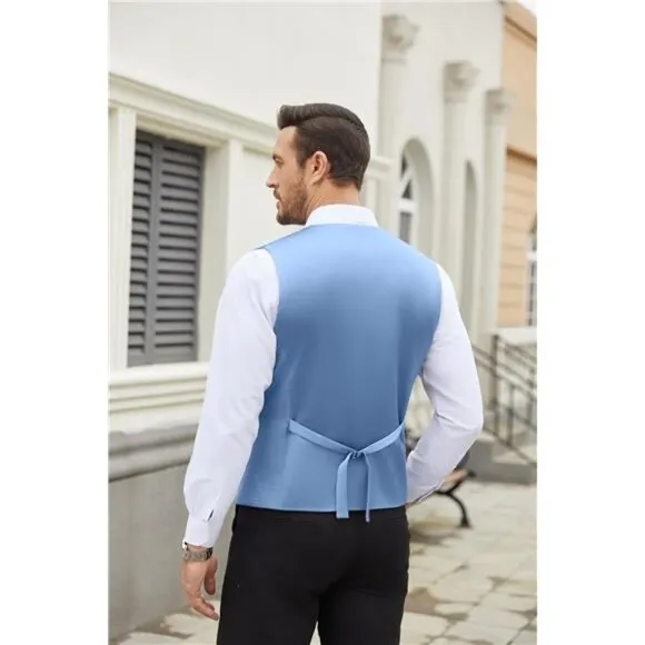 Men's Dress Suit Vest Slim Fit Blue