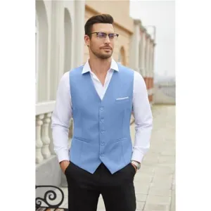 Men's Dress Suit Vest Slim Fit Blue