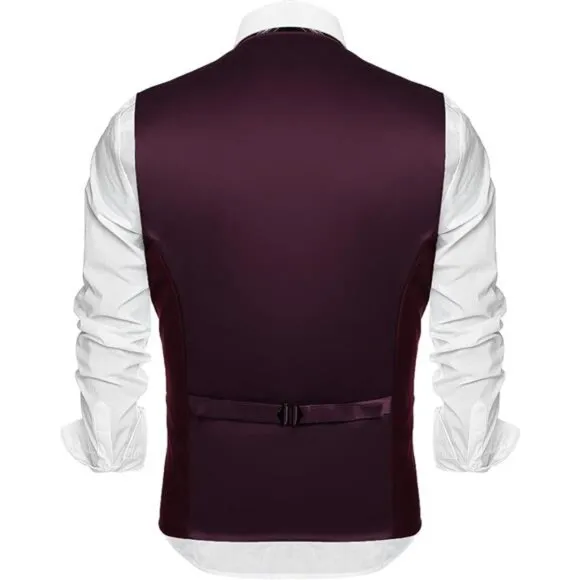 Men's Dress Suit Vest Slim Fit Burgundy