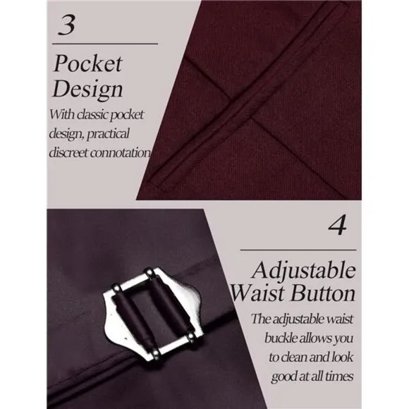 Men's Dress Suit Vest Slim Fit Burgundy